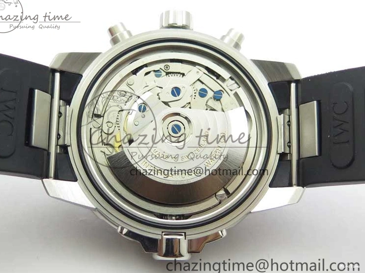 MIROTIME 0111 Aquatimer Chrono IW376803 V6F 1:1 Best Edition Blue Dial on Ruber Strap A Neat 7083